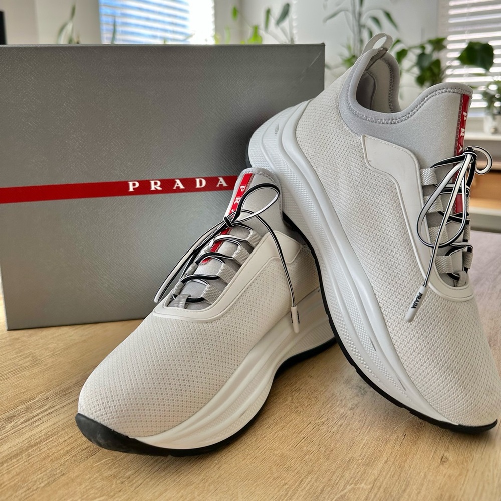 Prada Men's Gray and Black Sneakers